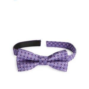 Nordstrom Purple Polka Dot Silk Bow Tie Adjustable Formal Wedding Prom Accessory